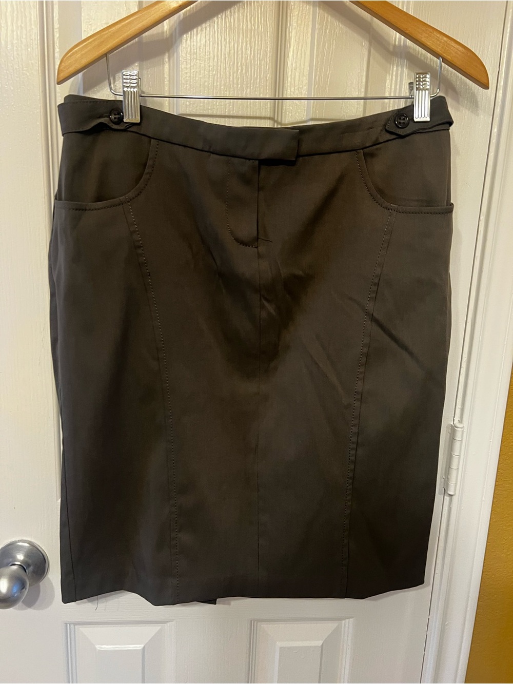 a.C. Italian Style Tailored Pencil Skirt Olive Green EU 44 US 8